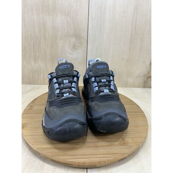 Keen Ridge Flex Low WP Blue Grey Leather Hiking Shoes Womens Size 7 - Picture 2 of 8